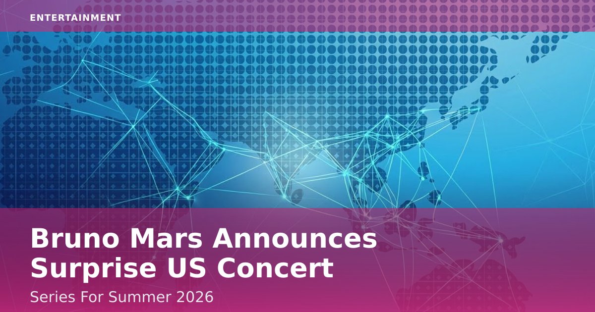 Bruno Mars Announces Surprise US Concert Series For Summer 2026