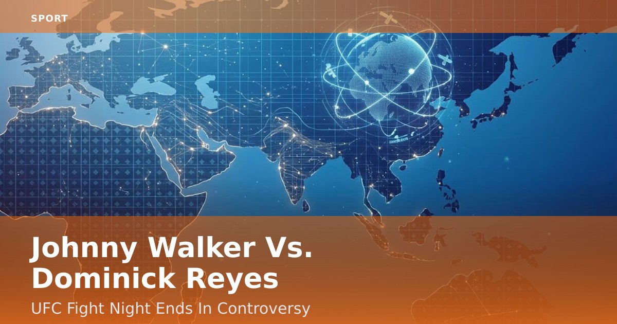 Johnny Walker Vs. Dominick Reyes: UFC Fight Night Ends In Controversy