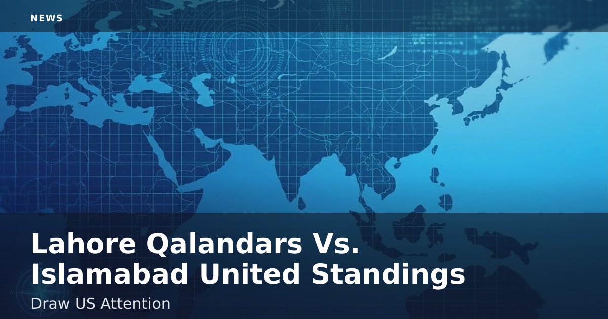 Lahore Qalandars Vs. Islamabad United Standings Draw US Attention