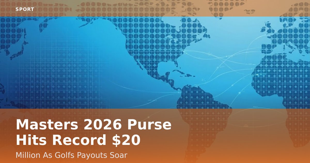 Masters 2026 Purse Hits Record $20 Million As Golf's Payouts Soar