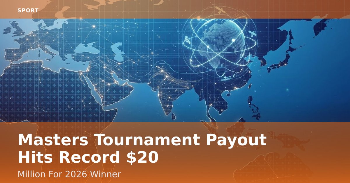 Masters Tournament Payout Hits Record $20 Million For 2026 Winner