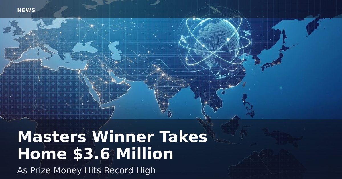 Masters Winner Takes Home $3.6 Million As Prize Money Hits Record High