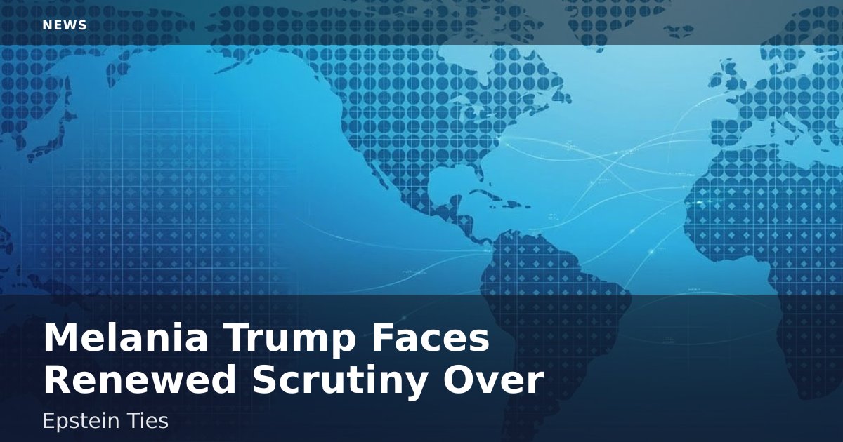 Melania Trump Faces Renewed Scrutiny Over Epstein Ties