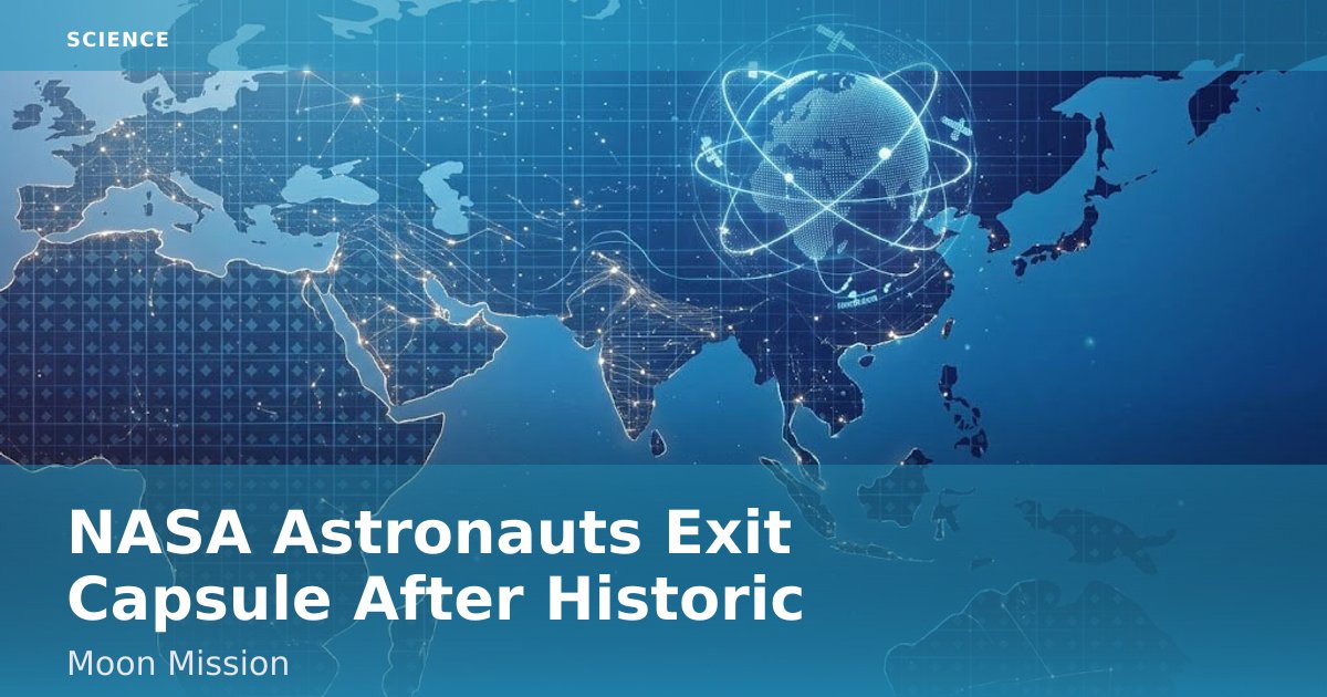 NASA Astronauts Exit Capsule After Historic Moon Mission